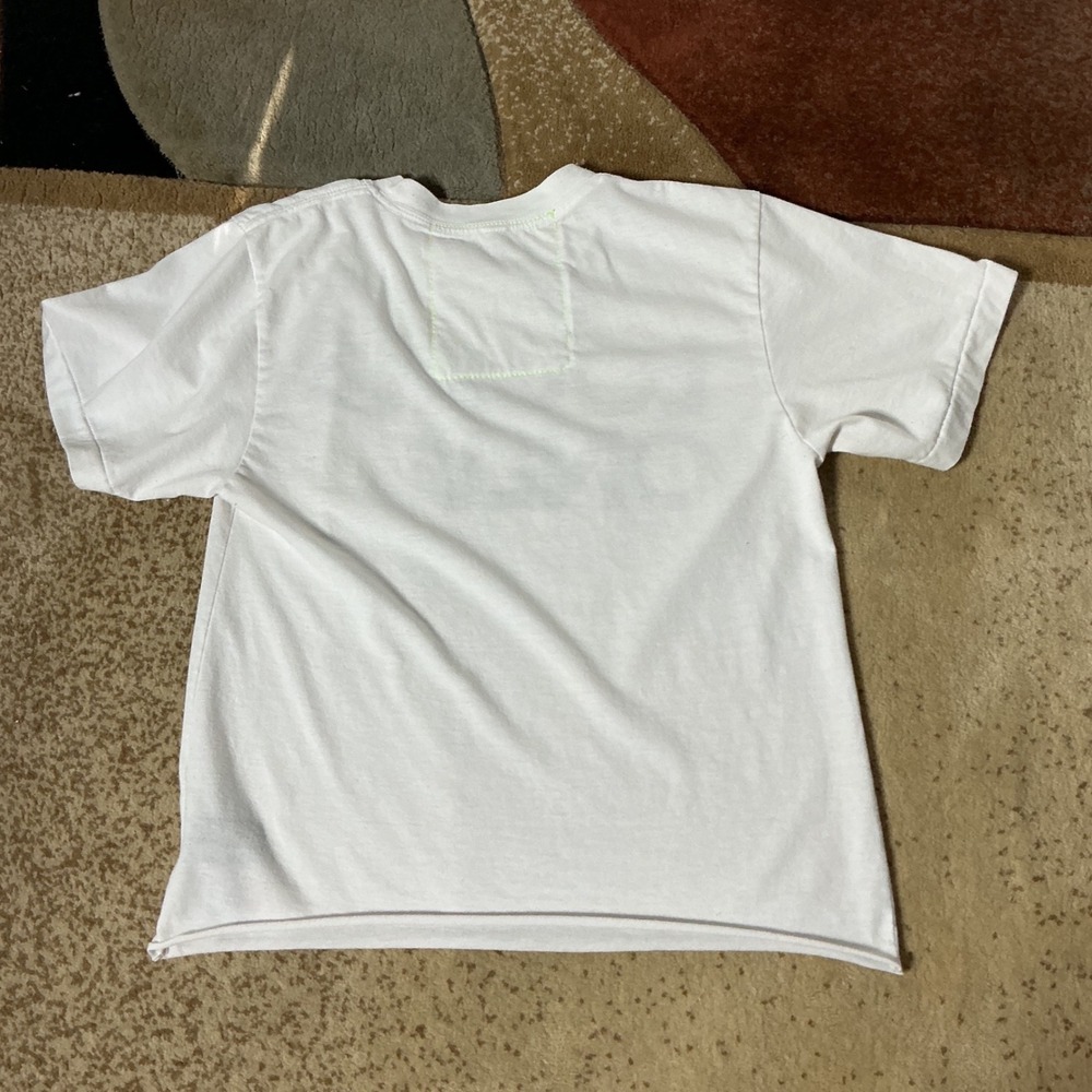 Aviator Nation Locals Only Graphic Tee Women XS White Surf Retro Rainbow Logo - Picture 7 of 7